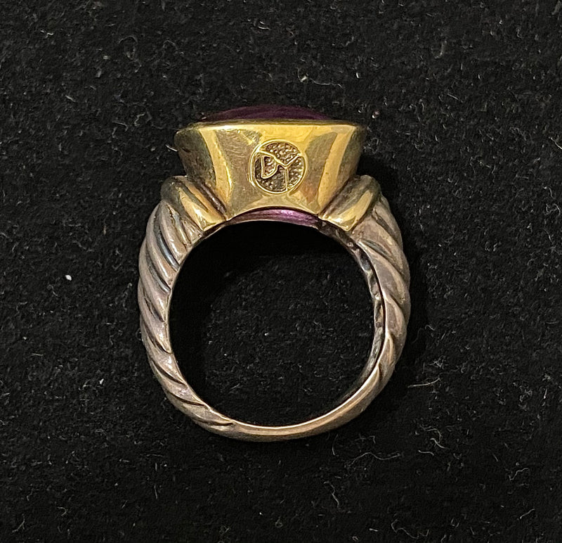 DAVID YURMAN Vintage Design 18K Yellow Gold & Sterling Silver with Amethyst Ring - $6K Appraisal Value w/CoA} APR57