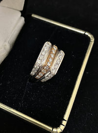 BEAUTIFUL 18K Yellow and Rose Gold 36-Diamond Ring - $12K Appraisal Value w/ CoA! APR 57