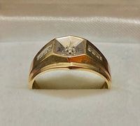Unique Designer Solid Yellow Gold with Diamond Point Ring - $2K Appraisal Value w/CoA} APR57