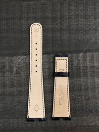 PATEK PHILIPPE Dark Blue Crocodrile Padded Watch Strap w/ Double Stitching - $800 APR VALUE w/ CoA! ✓ APR 57