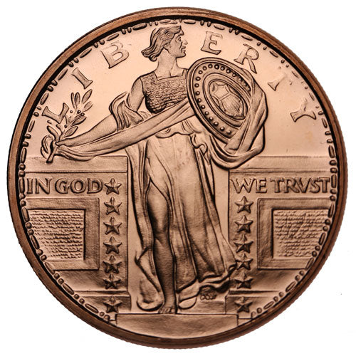 1 oz Standing Liberty Copper Round (New) APR 57