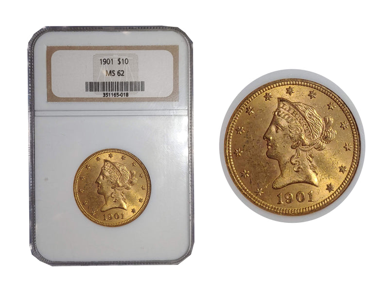 1901 Liberty Head Gold Eagle MS-62 (NGC) - $2K APR Value w/ CoA! ✿✓ APR 57