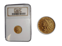 1911-D Indian Head Quarter Eagle Coin AU-58 (NGC) - $15K APR Value w/ CoA! ✿✓ APR 57