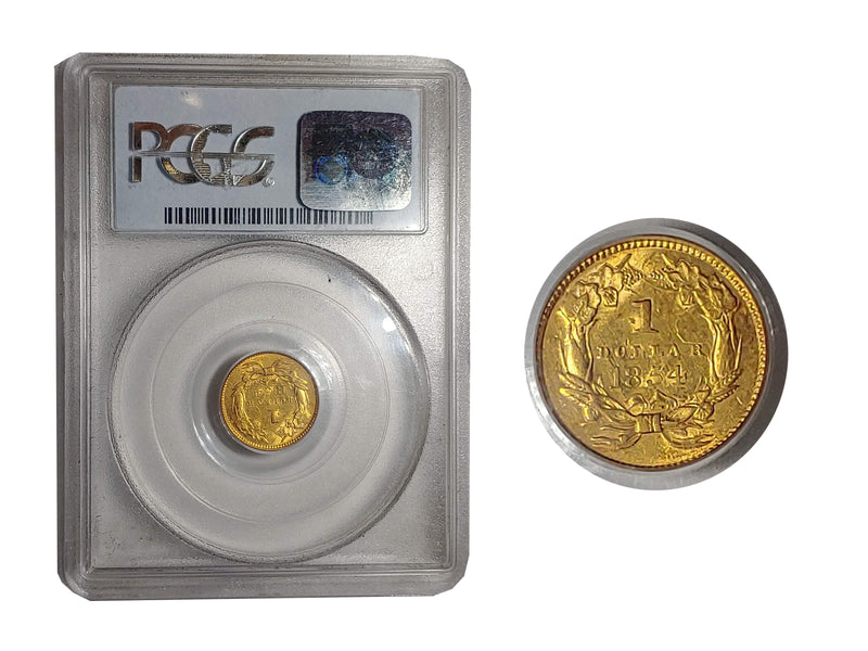 1854 TYPE 2 One Dollar Gold Indian Princess Small Head AU-58 (PCGS) - $6K  APR Value w/ CoA! ✿✓ APR 57