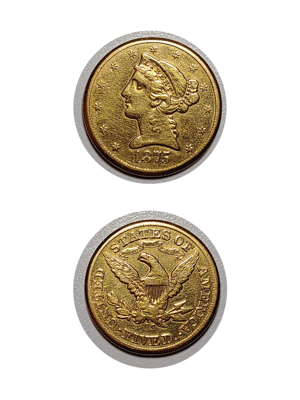 1875-CC $5 Gold Liberty Head Half Eagle - $30K APR Value w/ CoA! ✿✓ APR 57