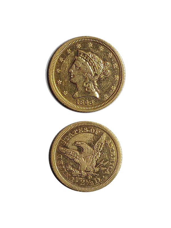 United States 1843-D Gold Quarter Eagle Liberty Head - $10K APR Value w/ CoA! ★✓ APR 57