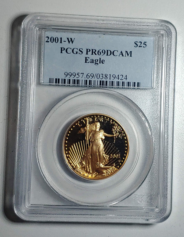 2001-W St. Gaudens 2001-W $25 Gold Eagle DCAM, PR-69 (PCGS) - $2.5K APR Value w/ CoA! ★✓ APR 57