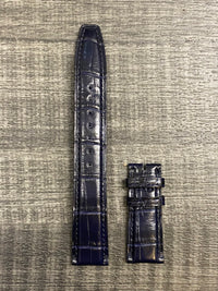 IWC Dark Blue Padded Crocodile Leather Watch  Strap - $800 APR VALUE w/ CoA! ✓ APR 57