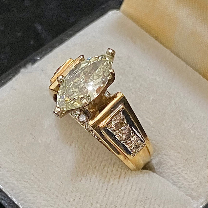 Incredible Unique Solid Yellow Gold 28-Diamond Ring - $60K Appraisal Value w/CoA} APR57
