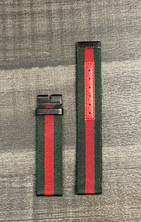 GUCCI Green & Red Striped Nylon Watch Strap - $400 APR VALUE w/ CoA! ✓ APR 57