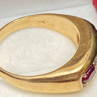 1940’s Antique Solid Yellow Gold with Diamond & Ruby Ring - $15K Appraisal Value w/CoA} APR57