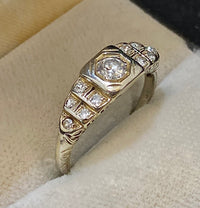 1920's Victorian Style Antique 18K Y/WG 11-Diamond Filigree Ring - $15K Appraisal Value w/CoA} APR57