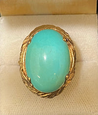Unique Handmade SYG 30 Ct. Turquoise Ring - $15K Appraisal Value w/CoA} APR57