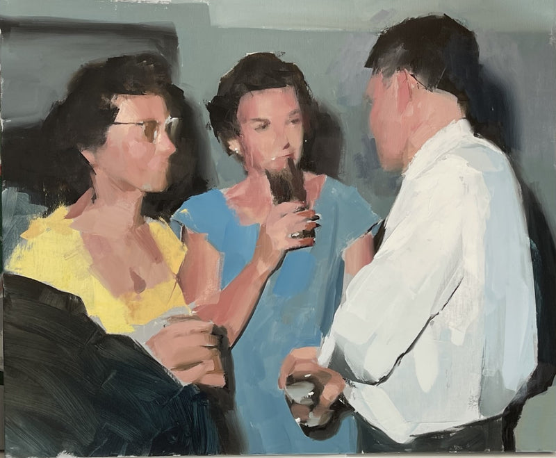 MARK TENNANT "Drinks" Oil on Canvas APR 57