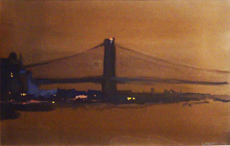 Lawrence Kelsey, “Brooklyn Bridge from FDR Drive", Gouache on Paper, c. 2002 - Appraisal Value: $6K* APR 57