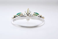 Contemporary Engagement Diamond Ring with Emeralds in Elegant Platinum Setting - $15K VALUE APR 57