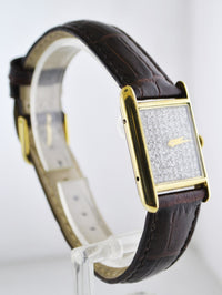 BUECHE GIROD Diamond Dial Wristwatch Mechanical Rectangle in 18K Yellow Gold - $18K VALUE APR 57