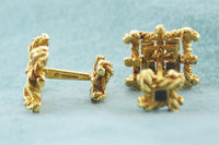David Webb Pair of Cuff-links Ruby Style Stones Double Cuff-links in 18 Karat Yellow Gold - $15K VALUE APR 57