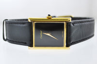 CARTIER Mechanic Rectangle Wristwatch w/ Black Face 18K Yellow Gold Electroplated - $6,500 VALUE APR 57