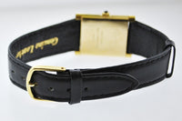 CARTIER Mechanic Rectangle Wristwatch w/ Black Face 18K Yellow Gold Electroplated - $6,500 VALUE APR 57