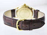 1950's Vintage Cartier Round Automatic Wristwatch on Leather Strap in Solid Yellow Gold - $20K VALUE APR 57