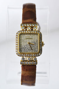 CARTIER Rare Vintage 18K Yellow Gold Square Watch w/ Diamond Dial, Bezel, & Lugs! - $65K VALUE! APR 57