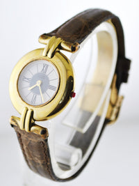 CARTIER Must de Cartier Vermeil Argent Small YG Wristwatch w/ Wide Bezel - $5K VALUE APR 57