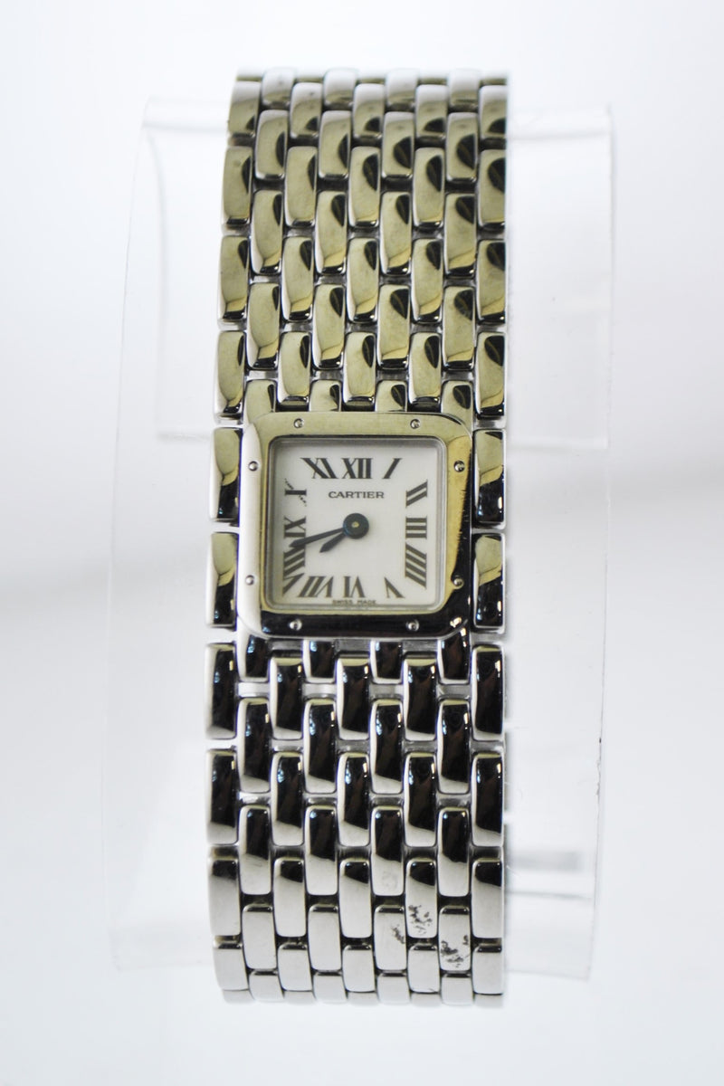CARTIER Ruban #2420 Square Wristwatch W/ Pearl Dial & Original Band in Stainless Steel - $10K VALUE! APR 57