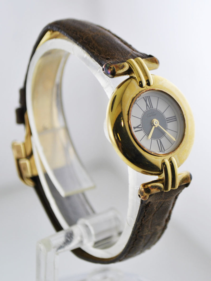 CARTIER Must de Cartier Vermeil Argent Small YG Wristwatch w/ Wide Bezel - $5K VALUE APR 57
