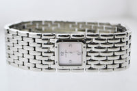 CARTIER Ruban #2420 Square Wristwatch w/ Pink Pearl Dial on Original SS Band - $10K VALUE! APR 57