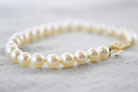 MIKIMOTO 6mm White South Sea Cultured Pearl Bracelet in 18K Yellow Gold -$3K Appraisal Value! ✓ APR 57