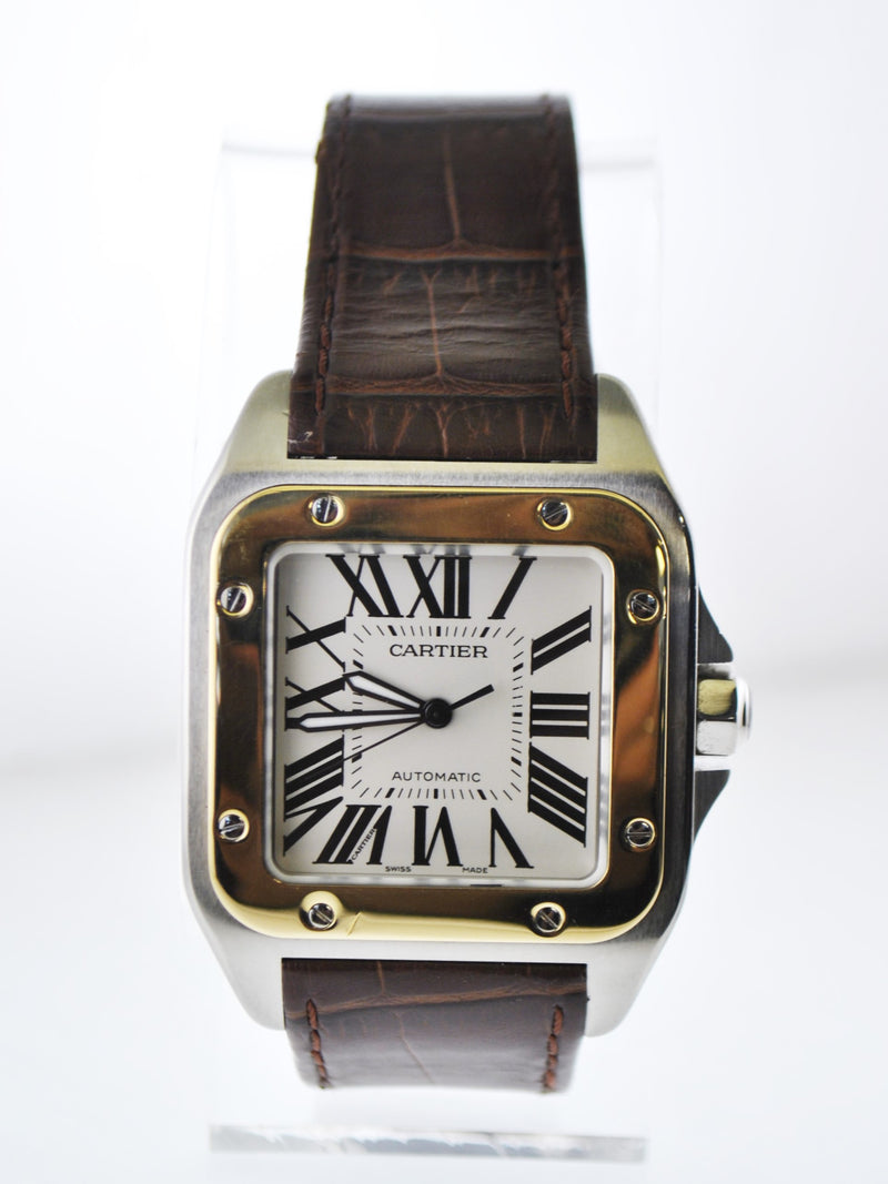 Cartier 100XL Santos #2656 Two-Tone Jumbo Square Wristwatch Automatic in 18 Karat Yellow Gold and Stainless Steel - $20K VALUE APR 57