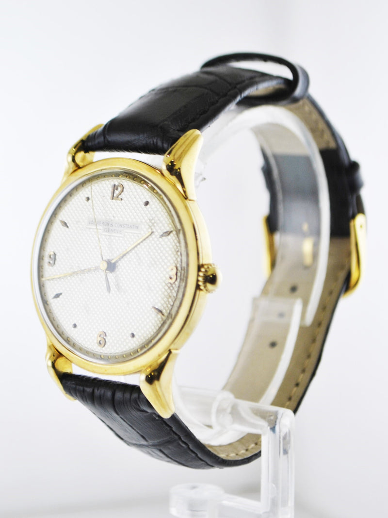 VACHERON CONSTANTIN 1950s Round Wristwatch 18 Karat Yellow Gold on Crocodile Leather Design Strap - $40K VALUE APR 57