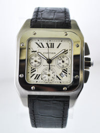 CARTIER Santos 100 Jumbo #2740 Chronograph Automatic Stainless Steel Wristwatch - $13K VALUE APR 57