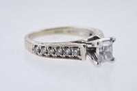 Designer Diamond Engagement Ring Princess Cut Filigree Work in Solid White Gold TCW 1.46 Cts.- $20K VALUE APR 57