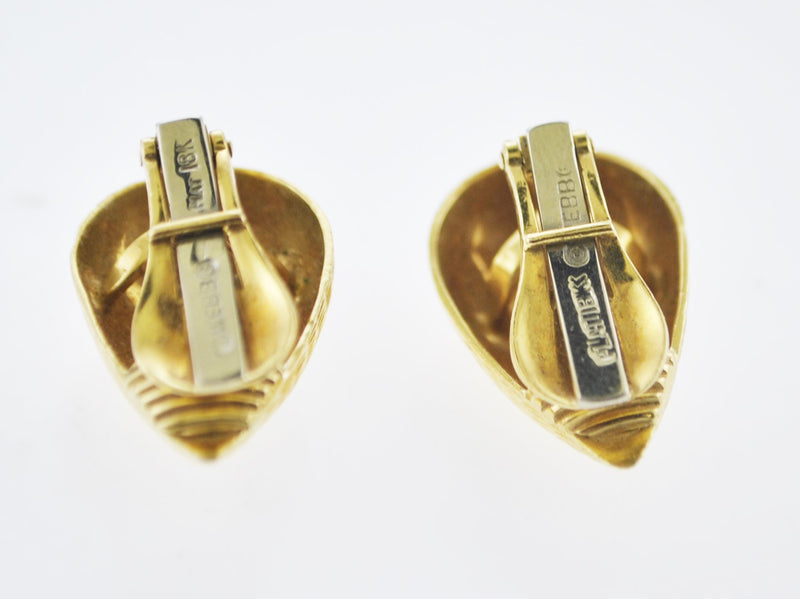 DAVID WEBB Drop Clip Earrings in Platinum & 18K Yellow Gold - $8K VALUE! APR 57