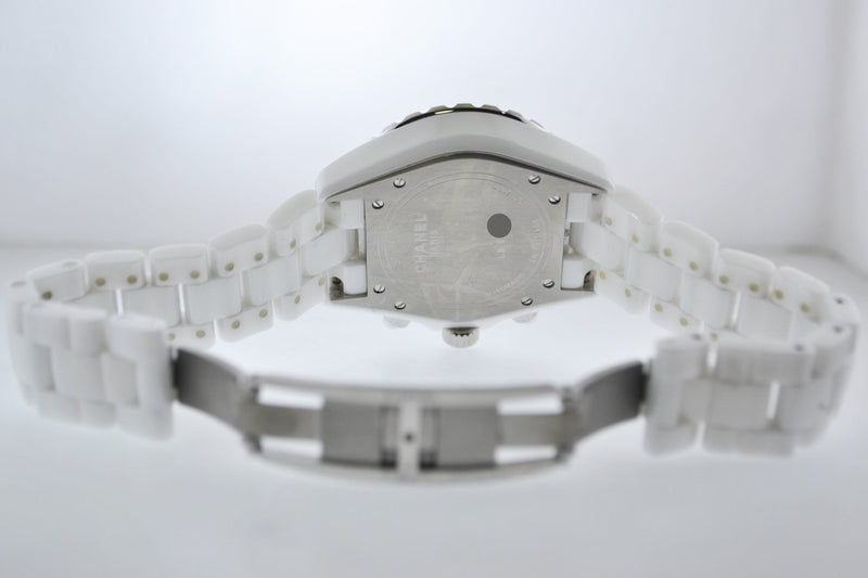 CHANEL J12 Automatic Chronograph in Stainless Steel and White Ceramic - $10K VALUE w/ CoA! APR 57