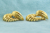 David Webb Earrings Teardrop Shaped Clips Intricate Design in 18 Karat Yellow Gold - $20K VALUE APR 57