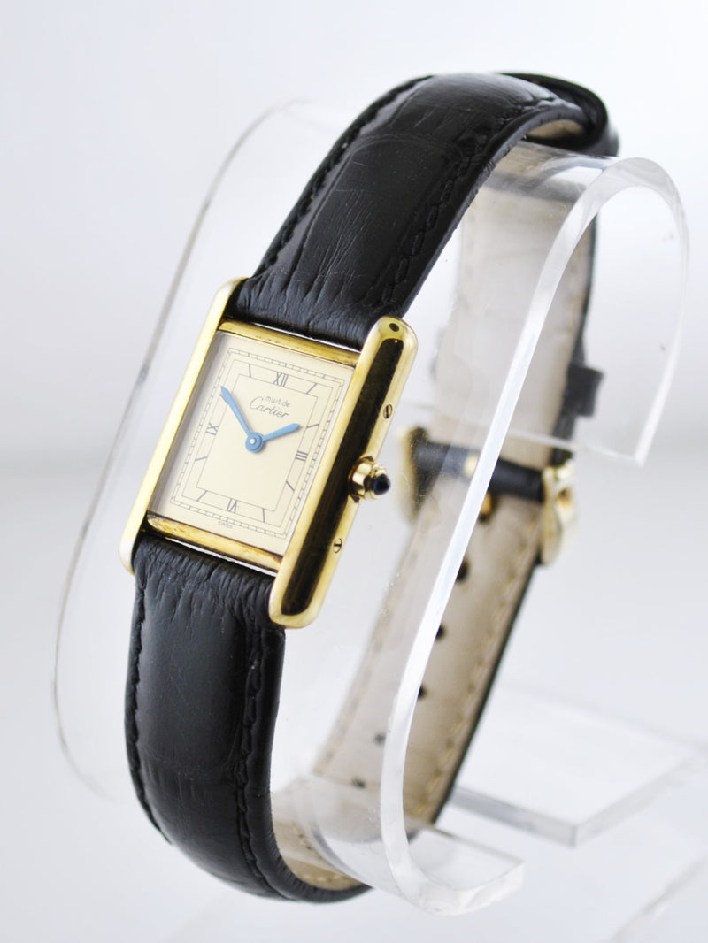 Cartier Paris Tank Quartz Rectangle Wristwatch Yellow Gold Plated - $6K VALUE APR 57