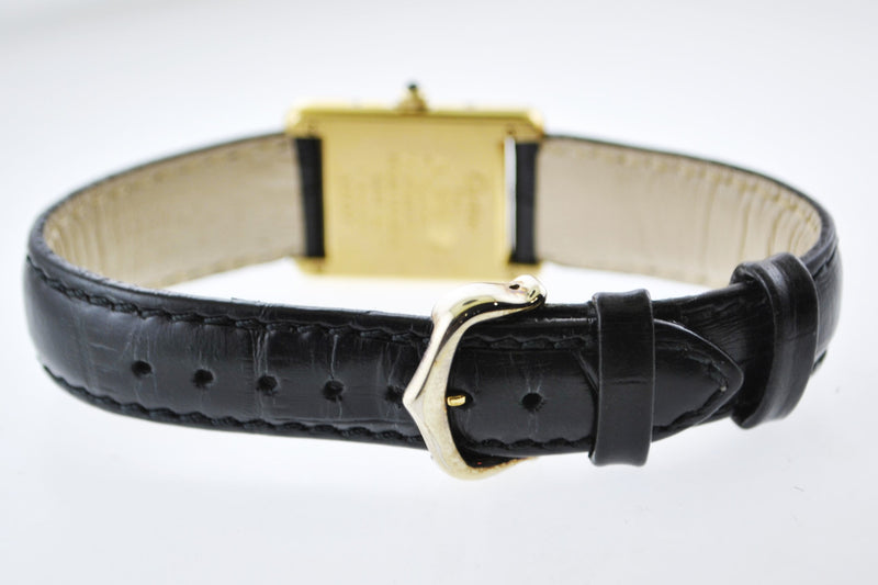Cartier Paris Tank Quartz Rectangle Wristwatch Yellow Gold Plated - $6K VALUE APR 57