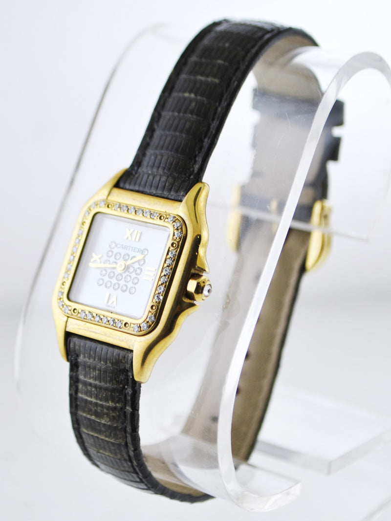 CARTIER Vintage Square 18K Yellow Gold Wristwatch w/ 58-Diamond Bezel & Bezel on Original Strap - $20K VALUE APR 57