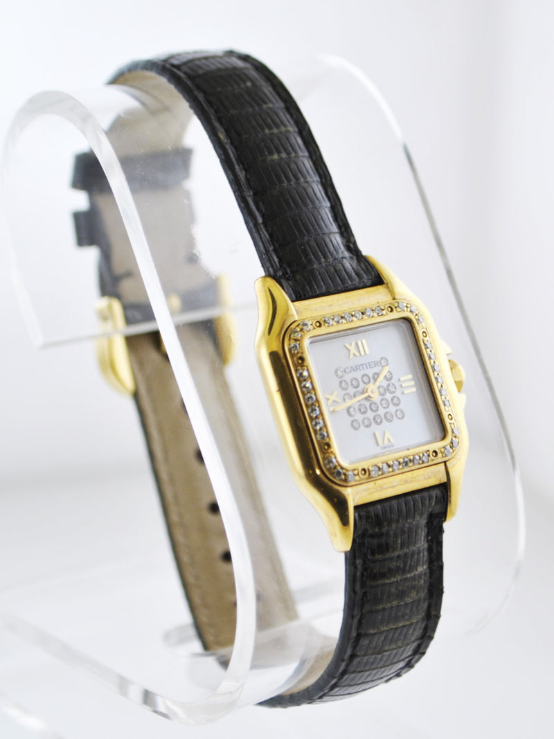CARTIER Vintage Square 18K Yellow Gold Wristwatch w/ 58-Diamond Bezel & Bezel on Original Strap - $20K VALUE APR 57