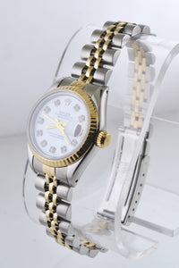 Rolex Oyster Perpetual Datejust Ladies Wristwatch Diamond Pearl Dial Two-tone in 18 Karat Yellow Gold & Stainless Steel - $18K VALUE APR 57