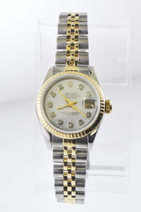 Rolex Oyster Perpetual Datejust Ladies Wristwatch Diamond Pearl Dial Two-tone in 18 Karat Yellow Gold & Stainless Steel - $18K VALUE APR 57