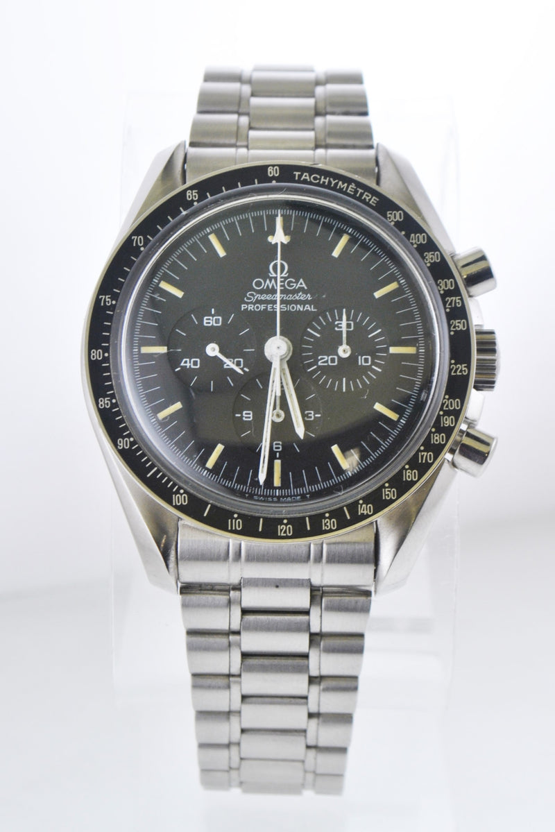 Omega Speedmaster Professional Moonwatch Chronograph Black Dial in Stainless Steel - $10K VALUE APR 57