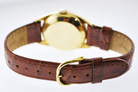 CARTIER Vintage 18K Yellow Gold Round Wristwatch on Brown Leather Strap - $20K VALUE APR 57
