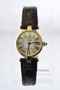 CARTIER Vermeil Thin Round Quartz YG-Plated Wristwatch - $6K VALUE! APR 57