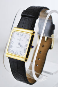 TIFFANY & CO. and BAUME & MERCIER 18K Yellow Gold Square Wristwatch on Leather Strap - $15K VALUE APR 57