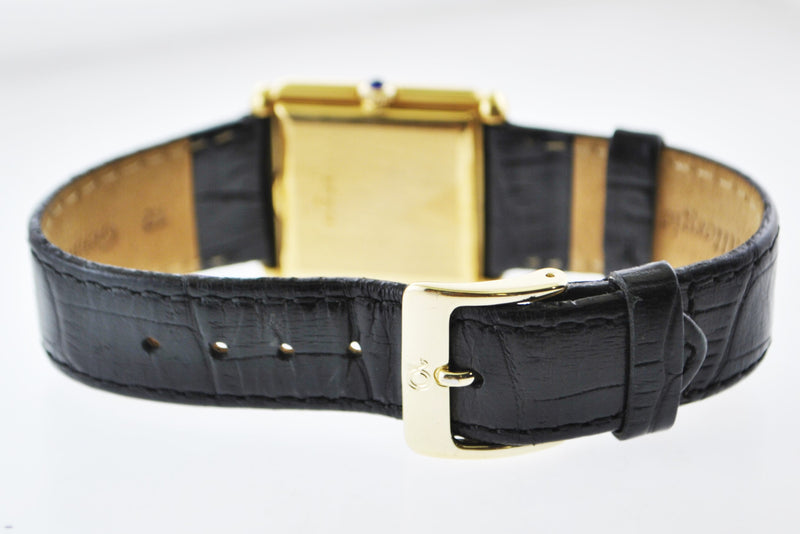 TIFFANY & CO. and BAUME & MERCIER 18K Yellow Gold Square Wristwatch on Leather Strap - $15K VALUE APR 57