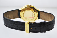TIFFANY & CO. Tesoro 18K Yellow Gold Round #M0130 Wristwatch on Black Leather Strap - $20K VALUE APR 57